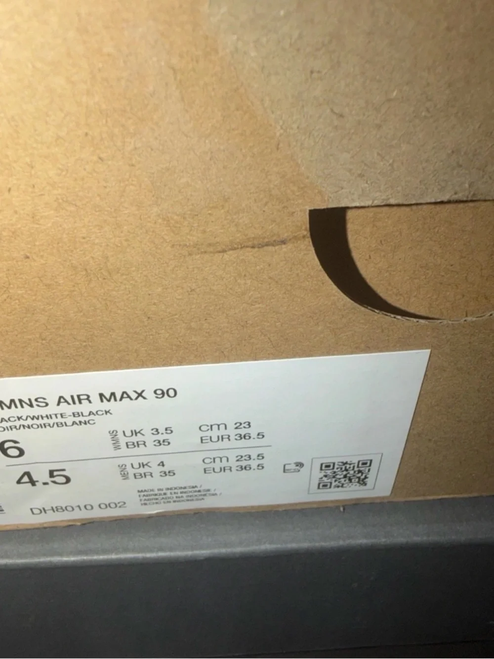NIKE AIR MAX 90 LIFESTYLE WOMEN'S SZ 6 DH8010-002  BLACK WHITE